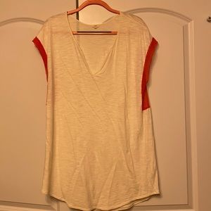 J Crew White V neck top